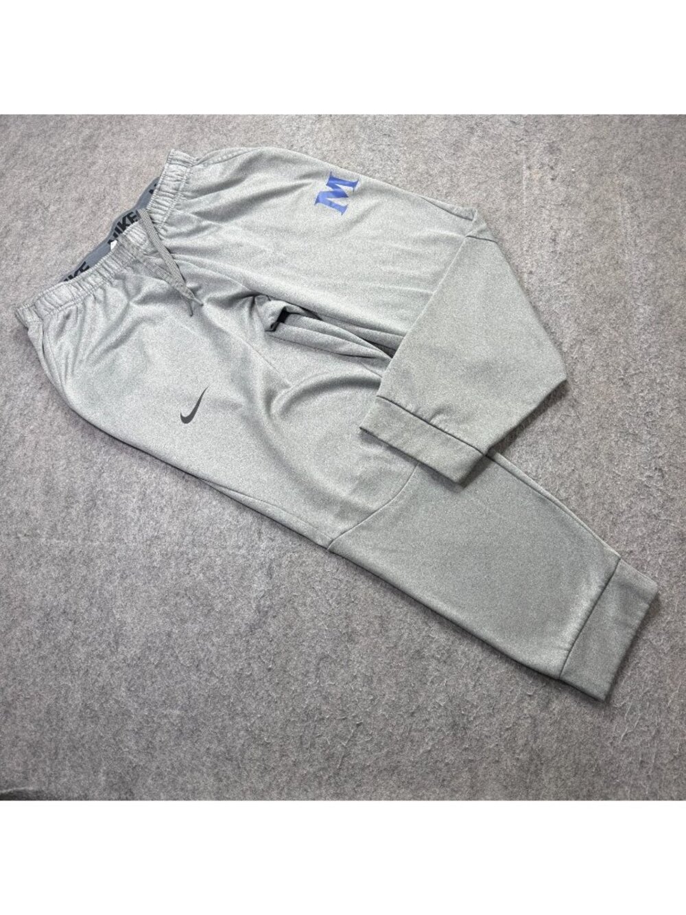 Nike Sweatpants Men XL Gray 28" Slim Fit Tapered Slacker KO Therma Cuffed b005